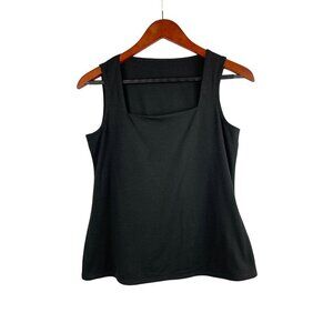 Black Sleeveless Square Neck Top Womens S